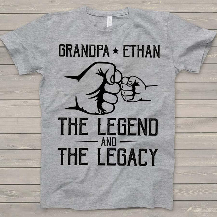 Personalized Shirt For Grandpa And Grandkids Name The Legend And The Legacy