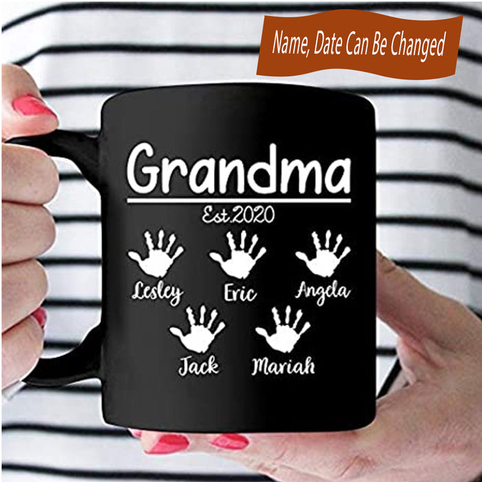 Personalized Coffee Mugs Grandma with Multi Grandkids Names Funny Gifts for Mother's Day for Nana Mimi Gigi