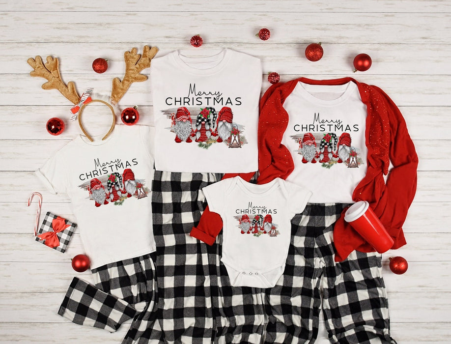 Merry Christmas Gnomes Shirt Matching Family Members Holiday Shirt Ideas For Dad Mom Baby Kids