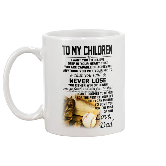 Personalized Coffee Mug For Son Gifts For Lover Baseball Print Baseball Gifts for Son from Dad Customized Mug Gifts For Birthday, Fathers Day 11Oz 15Oz Ceramic Mug