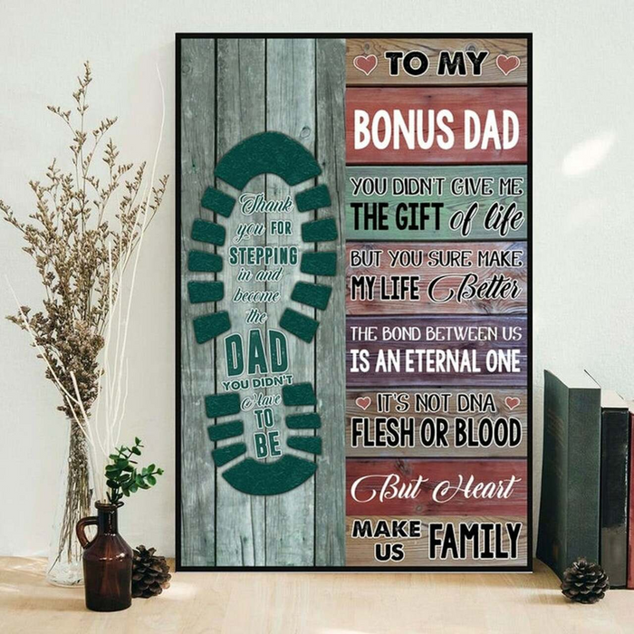 Poster To My Bonus Dad Thank You For Stepping In And Become The Dad