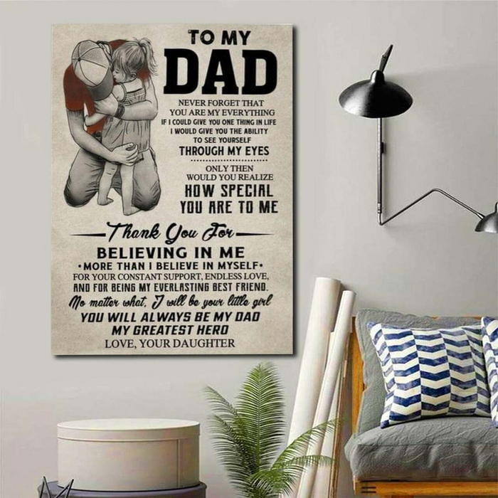 Personalized Canvas For Dad You Will Always Be My Dad vertical Poster Home Decor No Frame or Canvas Frame