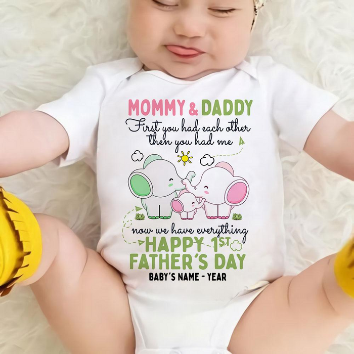 Personalized Onesie for Baby Mommy And Daddy First You Had Each Other Then You Had Me Custom Baby's Name and Year