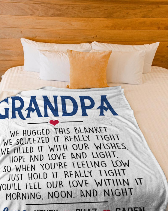 Personalized Blanket To My Grandpa From Grandkid We Filled It With Our Wishes Father's Day Blanket Custom Name