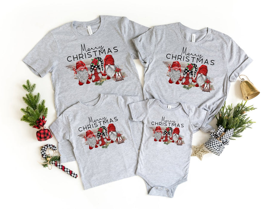Merry Christmas Gnomes Shirt Matching Family Members Holiday Shirt Ideas For Dad Mom Baby Kids