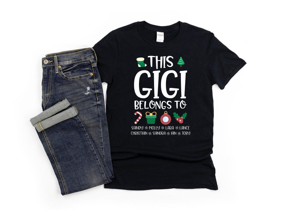 Personalized T-Shirt Sweatshirt Hoodie For Grandma This Gigi Belongs To Grandkids Name Candle Box Printed
