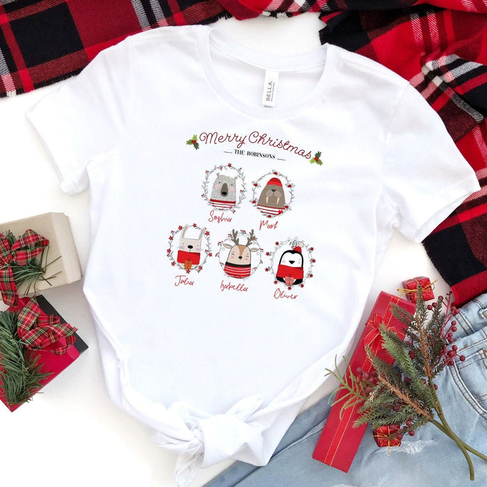 Personalized T-Shirt & Sweatshirt Matching Family Christmas Jumpers Custom Family Name & Member