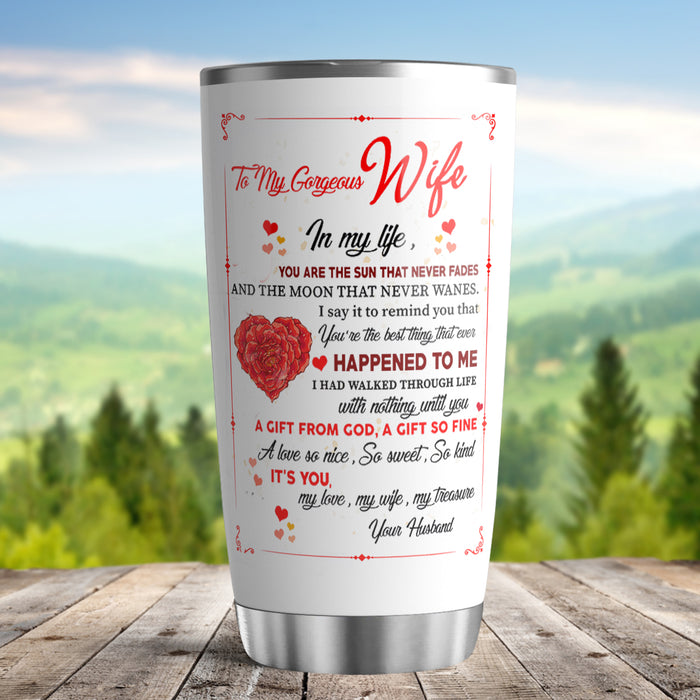 Personalized To My Wife Tumbler From Husband A Gift From God A Gift So Fine Custom Name Travel Cup Gifts For Christmas