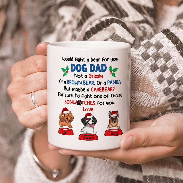 Personalized Coffee Mug Gifts For Dog Lover But Maybe A Carebear For Sure Santa Custom Name White Cup For Christmas