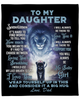 Personalized Fleece Blanket For Daughter Print Lion Family With Quotes For Daughter From Dad Customized Blanket Gift For Birthday Graduation