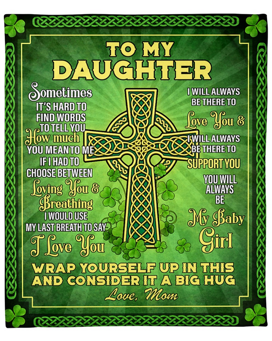 Personalized Fleece Blanket For Daughter Happy St Patrick's Day Gifts Irish Clover Customized Blanket Gift For Graduation Birthday