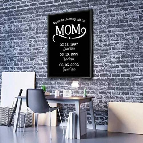 Personalized For Mom My Greatest Blessing Call Me Mom Multi Family Names Sign Poster Canvas