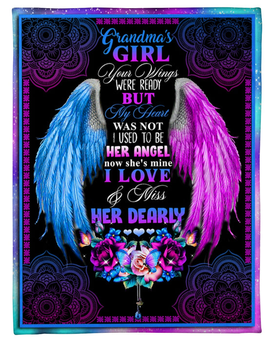 Personalized Memorial Blanket For Loss Of Grandma I Used To Be Her Angle Wings Custom Name Remembrance Gifts