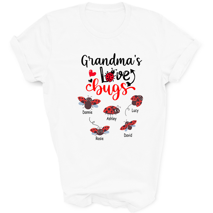 Personalized Shirt For Nana Love Bugs Custom Grandkids Name Gifts For Mother's Day