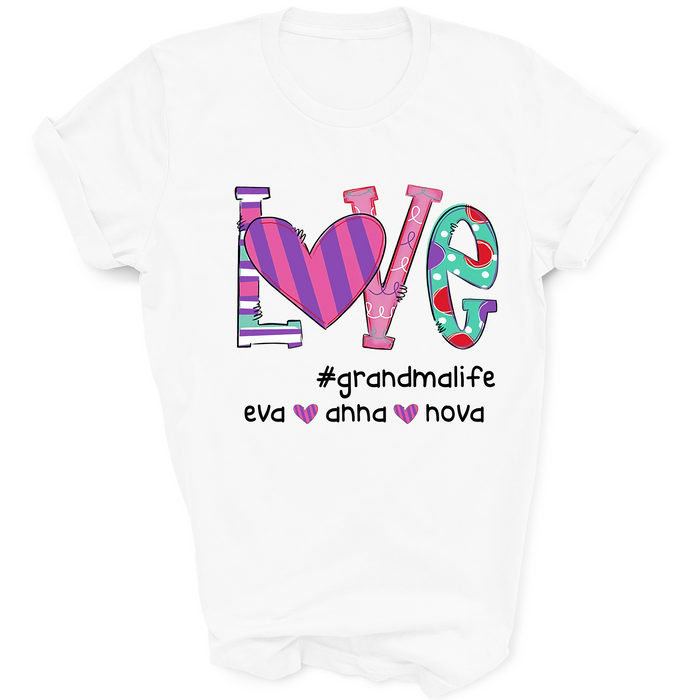 Personalized Shirt For Grandma Love Custom Kids Name Gifts For Thanksgiving