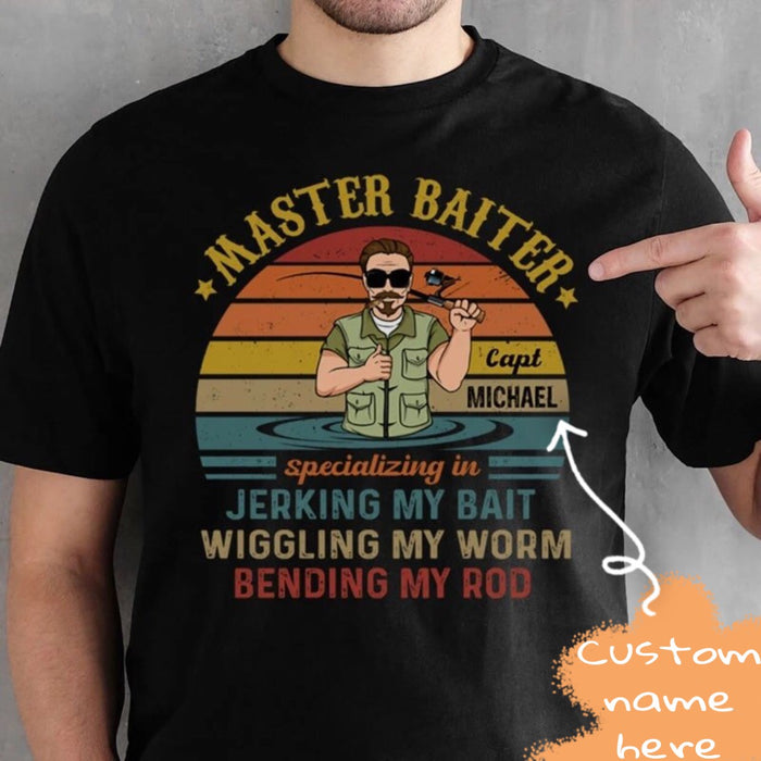 Personalized Shirt For Dad Master Baiter Old Man Fishing Shirt For Father's Day