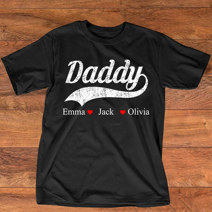 Personalized Shirt For Dad Custom Kids Name Gifts For Father's Day