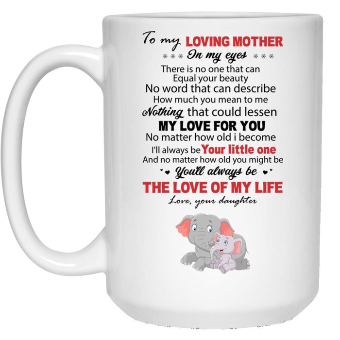 Personalized To Mother Coffee Mug Gifts For Mother From Child Sweet Quotes Mothers Day Gifts Print Elephant Family Mug Customized Mug Gifts For Mothers Day 11Oz 15Oz Ceramic Coffee Mug