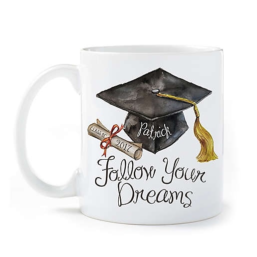 Personalized Graduation Mug for Son Custom Class of 2021 Coffee Mugs Follow Your Dreams Graduate Mug