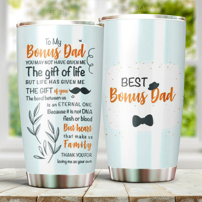 Personalized Tumbler Gifts For Stepdad Thank You For Loving Me As Your Own Beard Custom Name Travel Cup For Christmas
