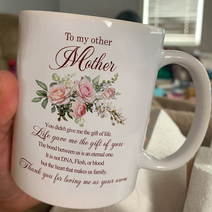 Personalized Coffee Mug Bonus Mom Gifts For Stepmom From Stepchild Print Rose Mug Sweet Quotes Customized Mug Gifts For Mothers Day 11Oz 15Oz Ceramic Coffee Mug