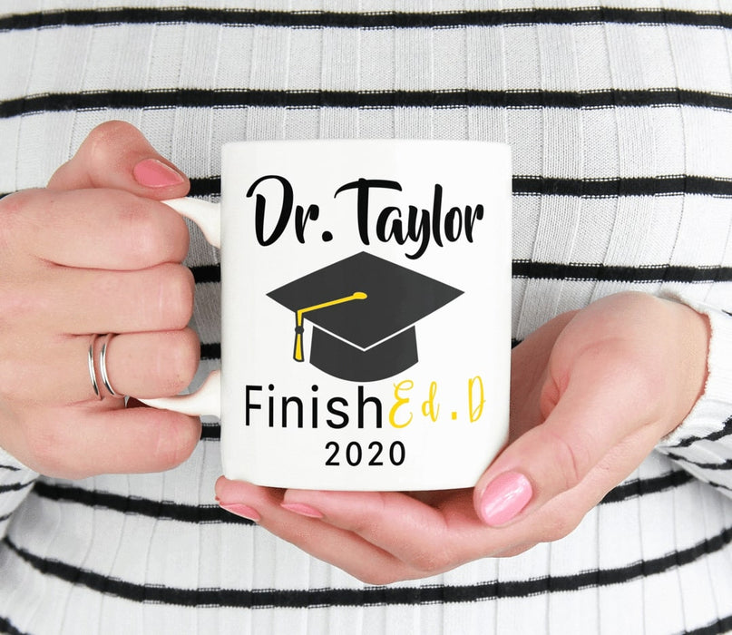 Personalized EDD Graduation Mug for Doctor Custom Finish EDD 2021 Cup Funny Grad Cap Coffee Mugs