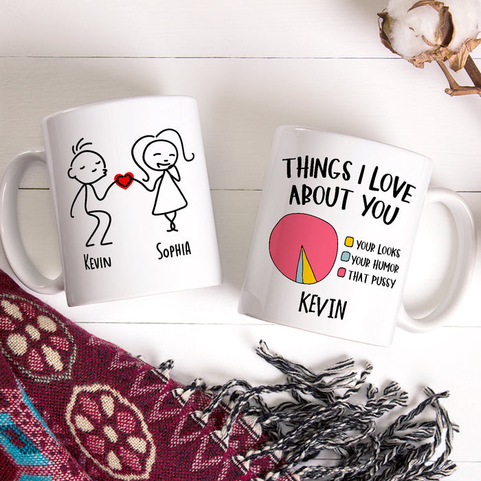 Personalized Romantic Mug For Couple Things I Love About You Funny Couple Custom Name 11 15oz Ceramic Coffee Cup