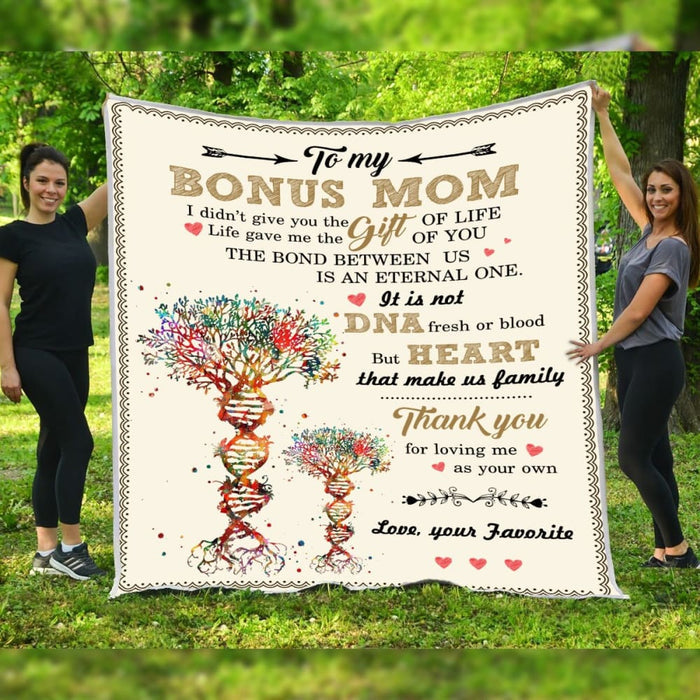 Personalized To My Second Mom Blanket Dna Tree Thank You For Loving Me As Your Own Custom Name Gifts For Stepfamily Day