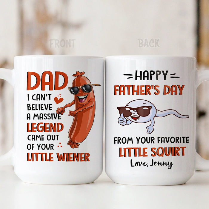 Personalized Coffee Mug For Dad Funny Sperm From Your Favorite Little Squirt Custom Kids Name 11 15oz Ceramic Cup