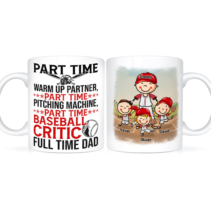 Personalized Ceramic Coffee Mug For Baseball Lovers To Dad Pitching Machine Kids Print Custom Name 11 15oz Cup