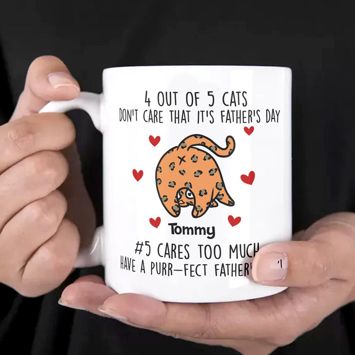 Personalized Ceramic Coffee Mug For Cat Dad Have A Purr Fect Father's Day Cute Cat Custom Cat's Name 11 15oz Cup