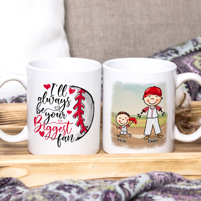 Personalized Ceramic Coffee Mug For Baseball Lovers To My Son Daughter Cute Kids Print Custom Name 11 15oz Cup