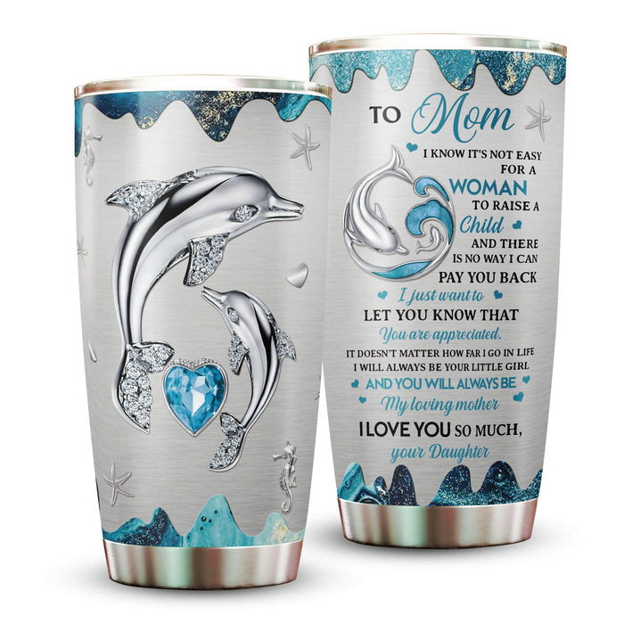 Personalized Tumbler To Mommy Dolphin Jewelry My Loving Mama Useful Gifts For Mom Custom Name Travel Cup For Birthday