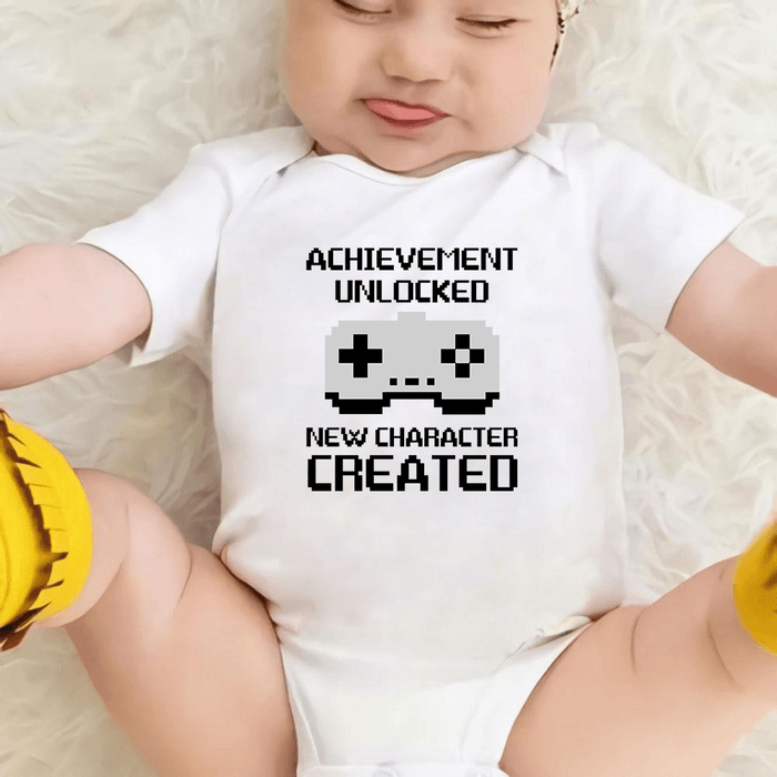 Onesie for Baby Video Game Onesies Achievement Unlocked New Character Created
