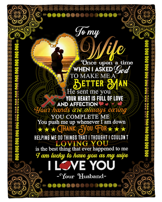 Personalized Blanket For Wife Print Couple Romantic Love Quote For Wife Customized Blanket Gifts For Anniversary