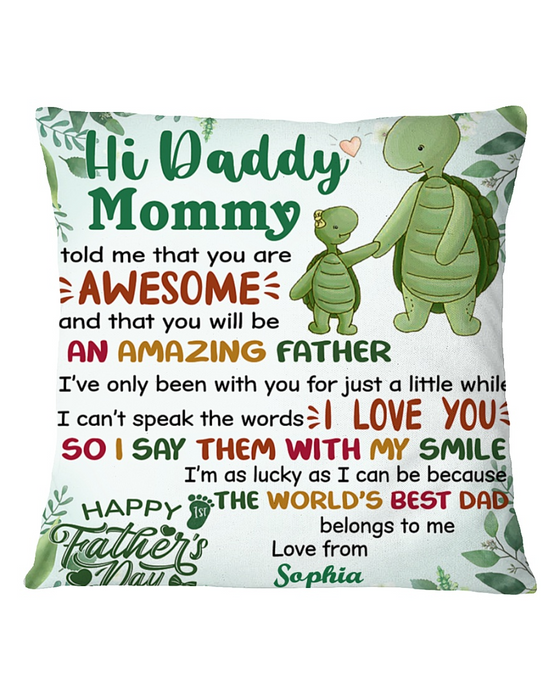 Personalized Pillow Gifts For Fathers Day The World Is Greatest Dad Belong To Me Customized Pillow Gifts For Daddy