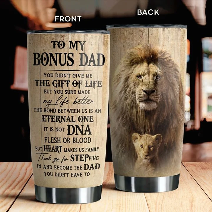 Personalized Tumbler Gifts For Stepdad Thank You For Stepping In And Become The Dad Custom Name Travel Cup For Christmas