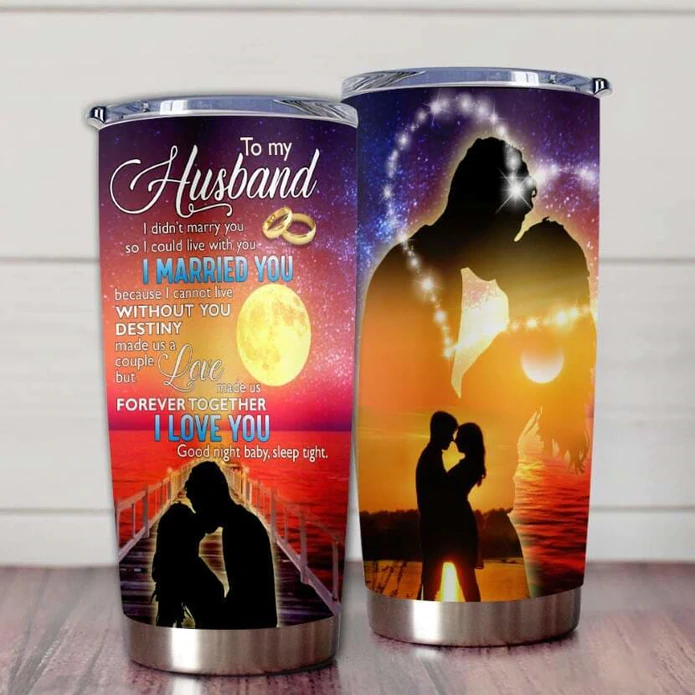Personalized To My Husband Tumbler From Wife I Cannot Live Without You Silhouette Custom Name Gifts For Birthday