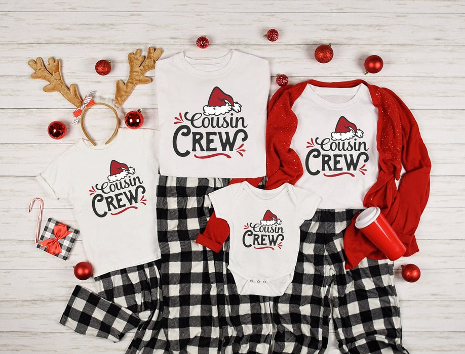 Cousin Crew Shirt For Family Matching Cute Santa Baby Tshirt Bodysuit For Kids Children Xmas Holiday Tee For Family