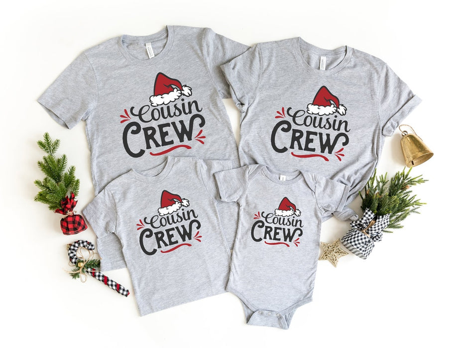 Cousin Crew Shirt For Family Matching Cute Santa Baby Tshirt Bodysuit For Kids Children Xmas Holiday Tee For Family