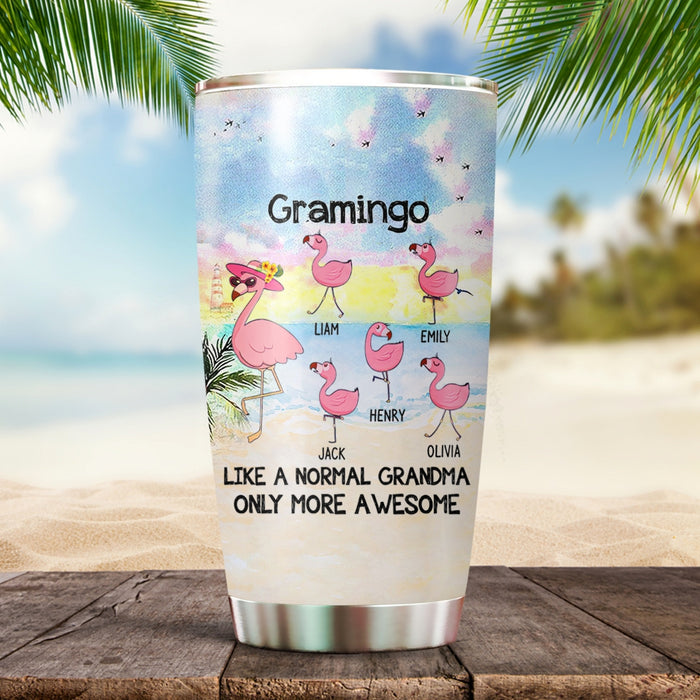 Personalized Tumbler Gifts For Grandma Gramingo Like A Normal Only More Awesome Custom Grandkids Name For Christmas