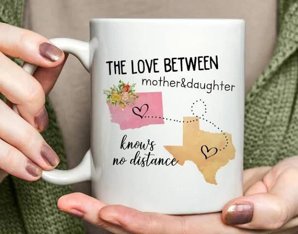 Personalized To My Daughter Coffee Mug The Loves Knows No Distance Custom Name White Cup Gifts For Birthday