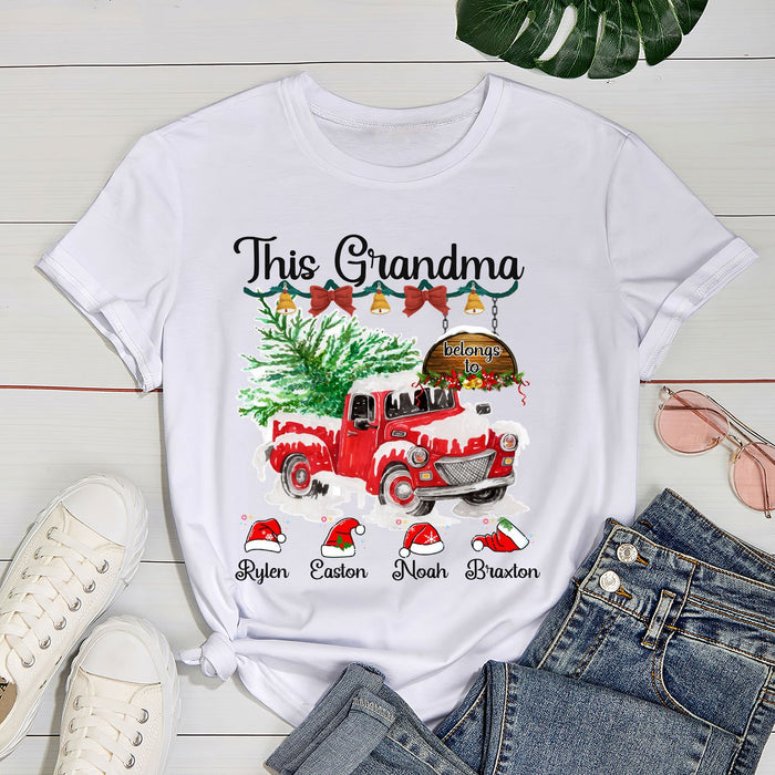 Personalized Retro Red Truck Sweatshirt This Grandma Belongs To Cute Custom Grandkids Name