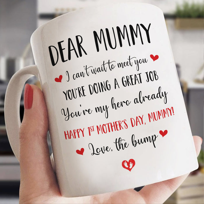 Personalized Coffee Mug For Mom Gifts First Mommy Gifts New Mommy Mug Gifts First Pregnant Mom Customized Mug Gifts For Mothers Day 11Oz 15Oz Ceramic Mug