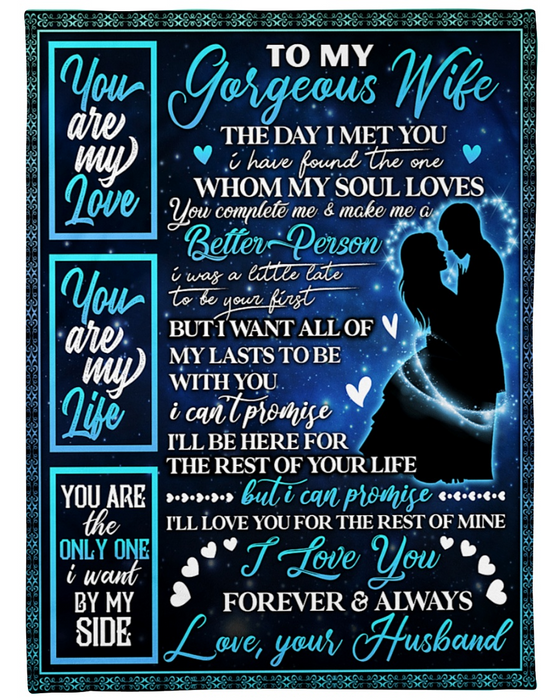 Personalized Blanket For Wife Print Couple Romantic Sweet Love Messages For My Wife Customized Blanket Gifts For Anniversary