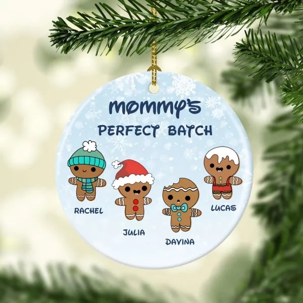 Personalized Christmas Ornament For Mom Mother Mommy’s Perfect Batch Gingerbread Ornaments Custom Mommy And Kids Name