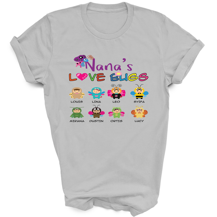 Personalized Shirt For Nana Love Bugs Custom Name Kids Gifts For Thanksgiving