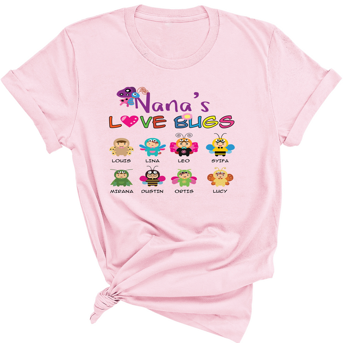 Personalized Shirt For Nana Love Bugs Custom Name Kids Gifts For Thanksgiving