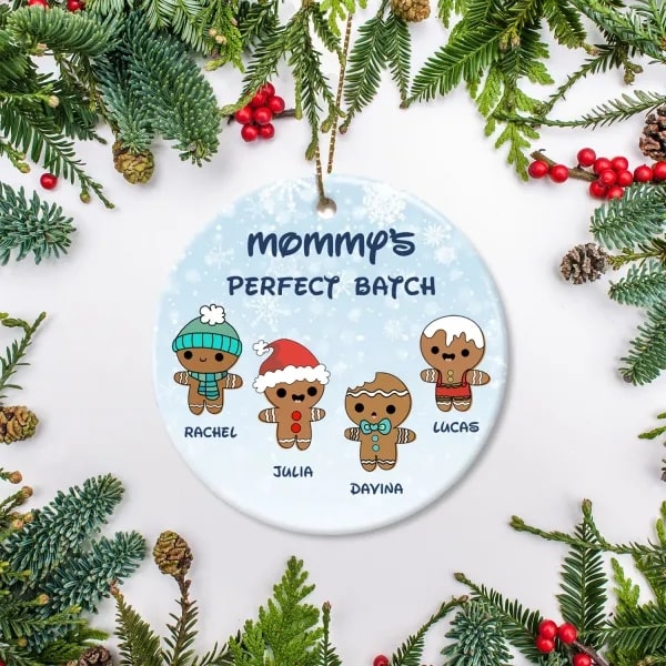 Personalized Christmas Ornament For Mom Mother Mommy’s Perfect Batch Gingerbread Ornaments Custom Mommy And Kids Name