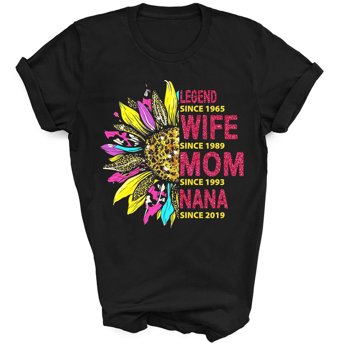 Personalized Years Sunflower Shirt Gifts Mothers Day For Women Grandma Mom Wife